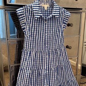 Monteau Los Angeles Blue and White Gingham  Dress Small